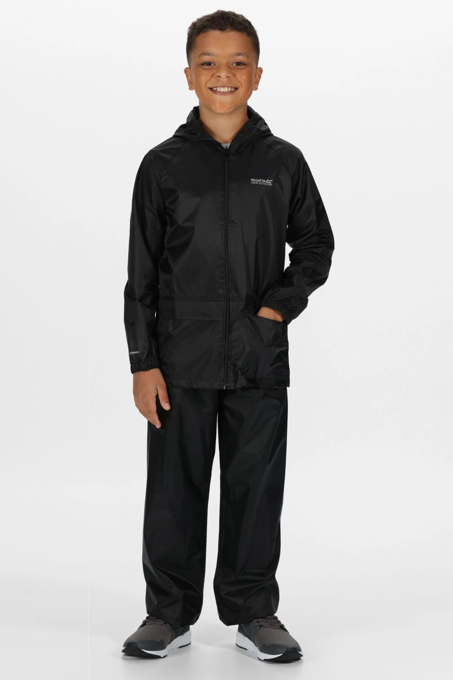 Regatta Kids Stormbreak Black Waterproof Over-Trousers - Image 3