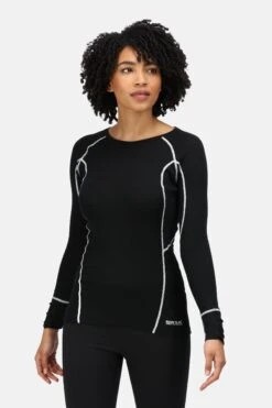 Regatta Womens Black Beru Long Sleeved Base Layer