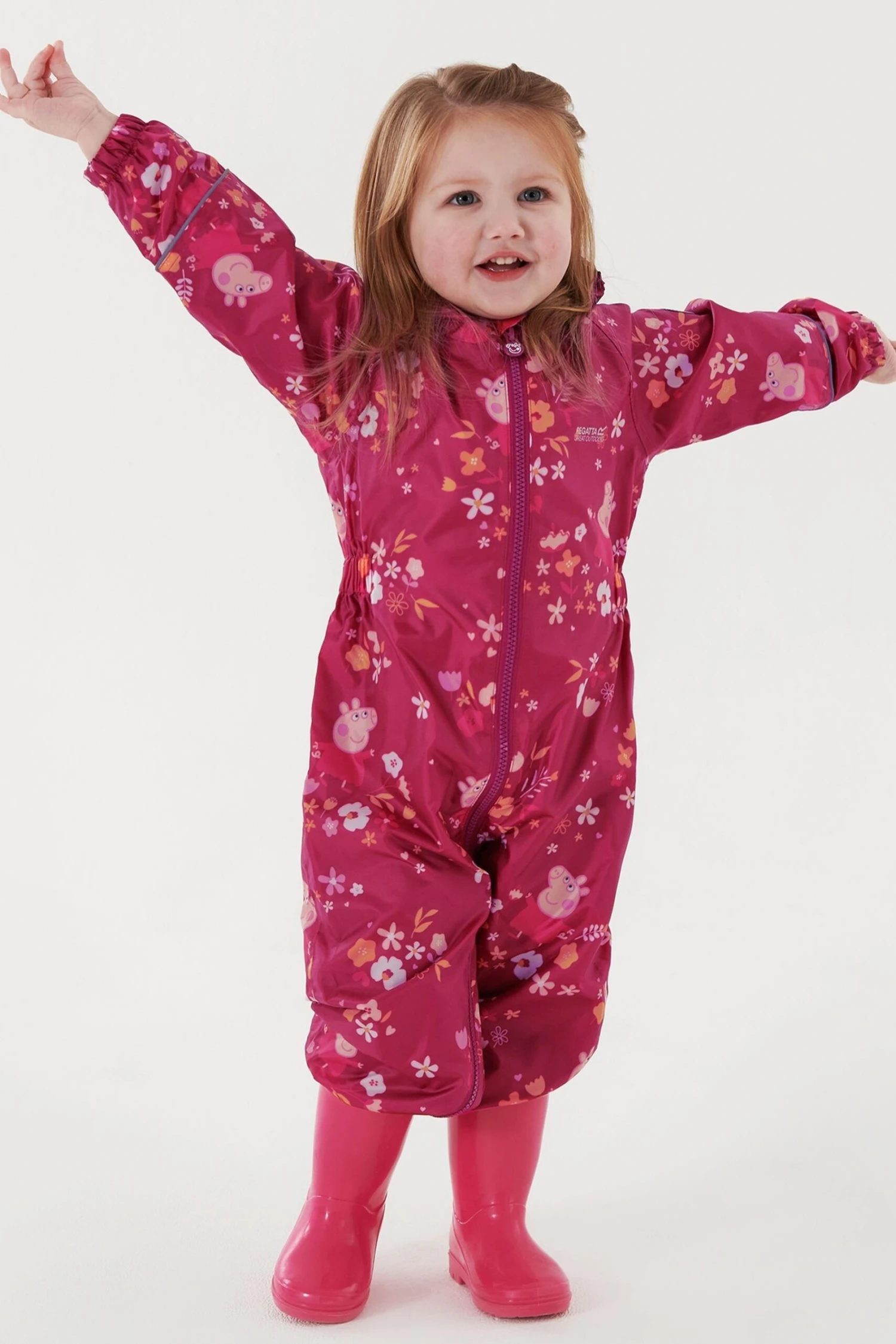 Regatta Pink Peppa Pig Pobble Waterproof Suit