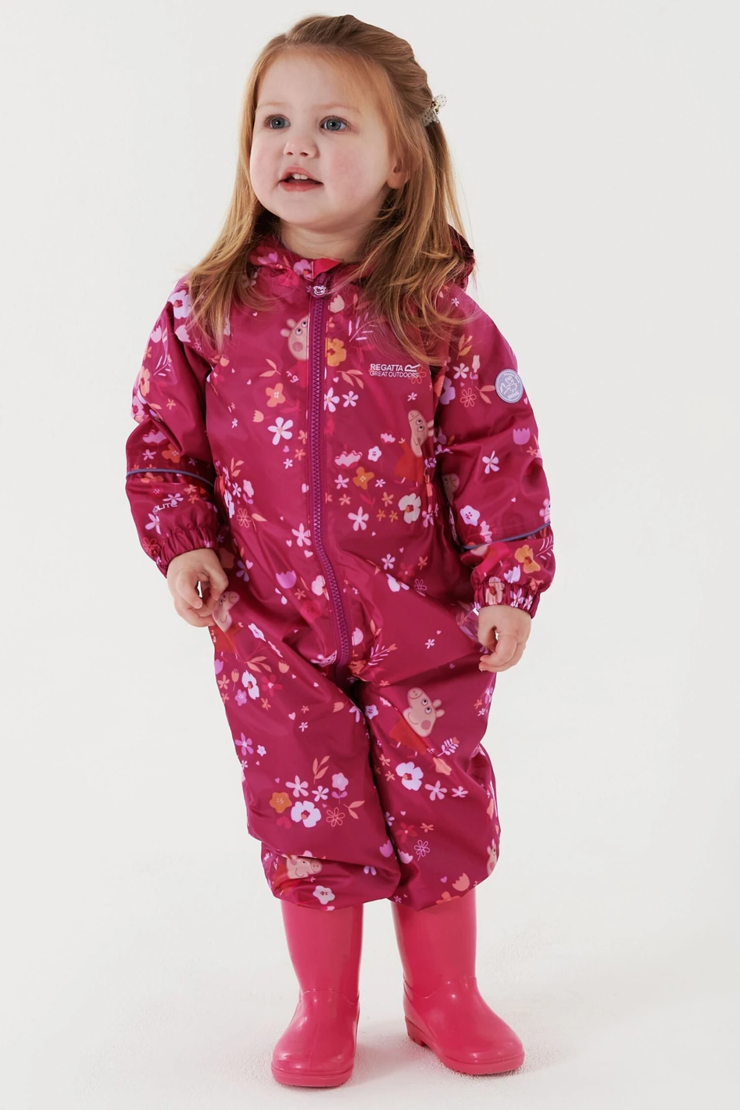 Regatta Pink Peppa Pig Pobble Waterproof Suit - Image 2