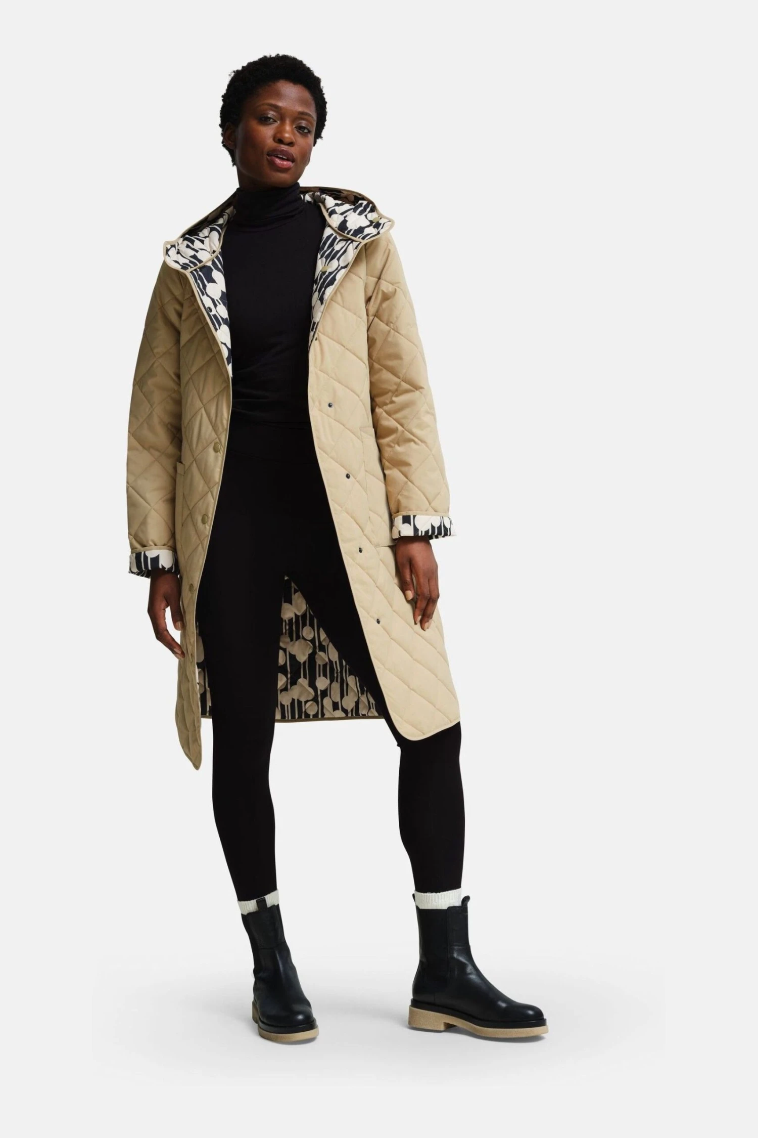 Regatta Natural Orla Kiely Quilted Reversable Midi Jacket - Image 4