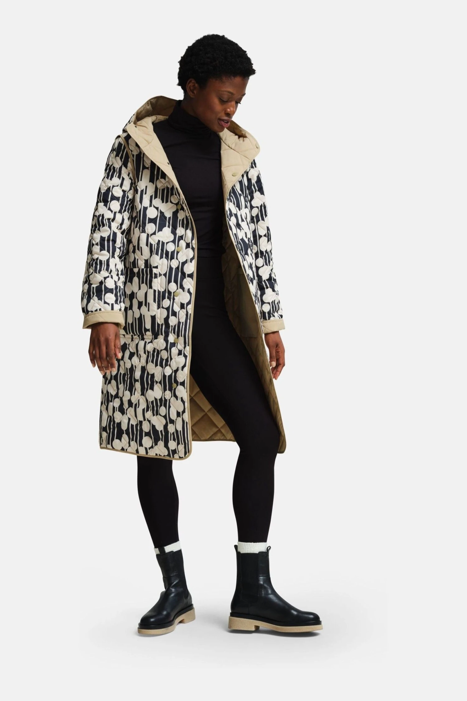 Regatta Natural Orla Kiely Quilted Reversable Midi Jacket - Image 5