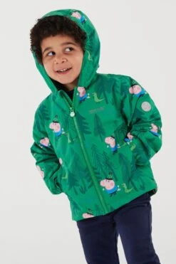 Regatta Green Peppa Pig Muddy Puddle Waterproof Jacket