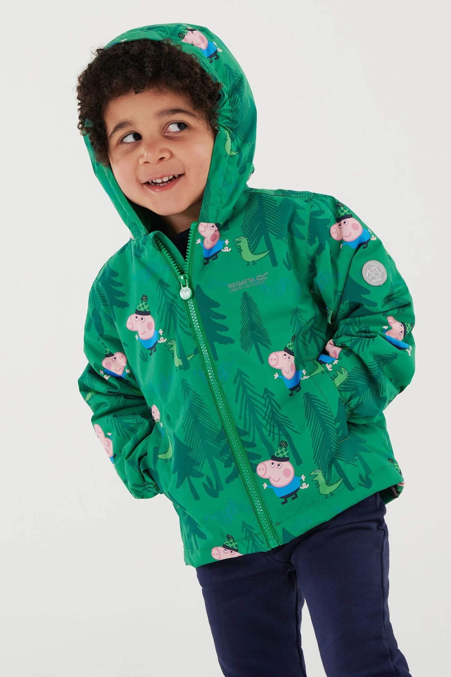Regatta Green Peppa Pig Muddy Puddle Waterproof Jacket