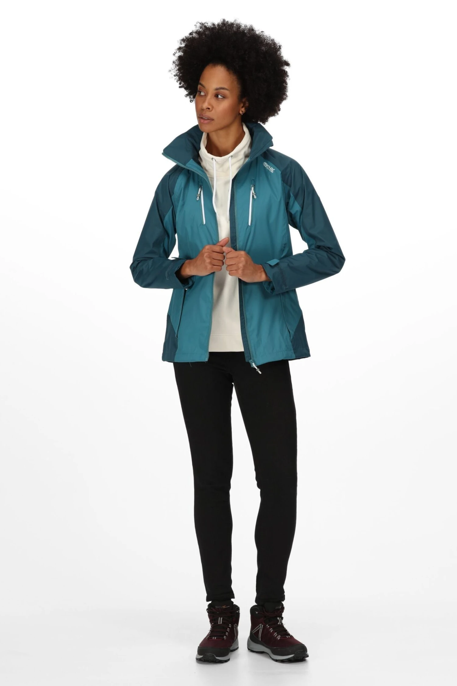 Regatta Womens Blue Calderdale IV Waterproof Jacket - Image 3