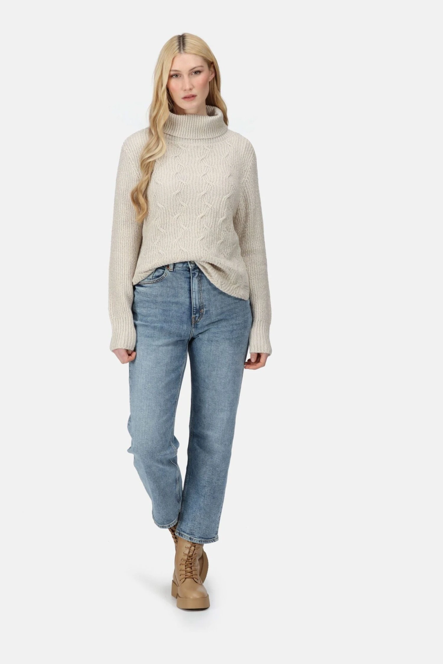 Regatta Grey Kensley Roll Neck Knitted Jumper - Image 3