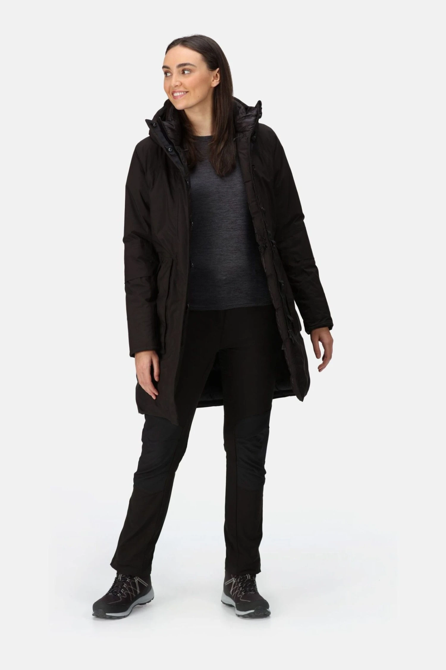 Regatta Womens Black Yewbank Ii Longline Waterproof Padded Jacket - Image 3