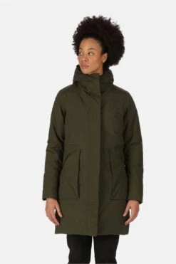 Regatta Womens Green Yewbank II Longline Waterproof Padded Jacket