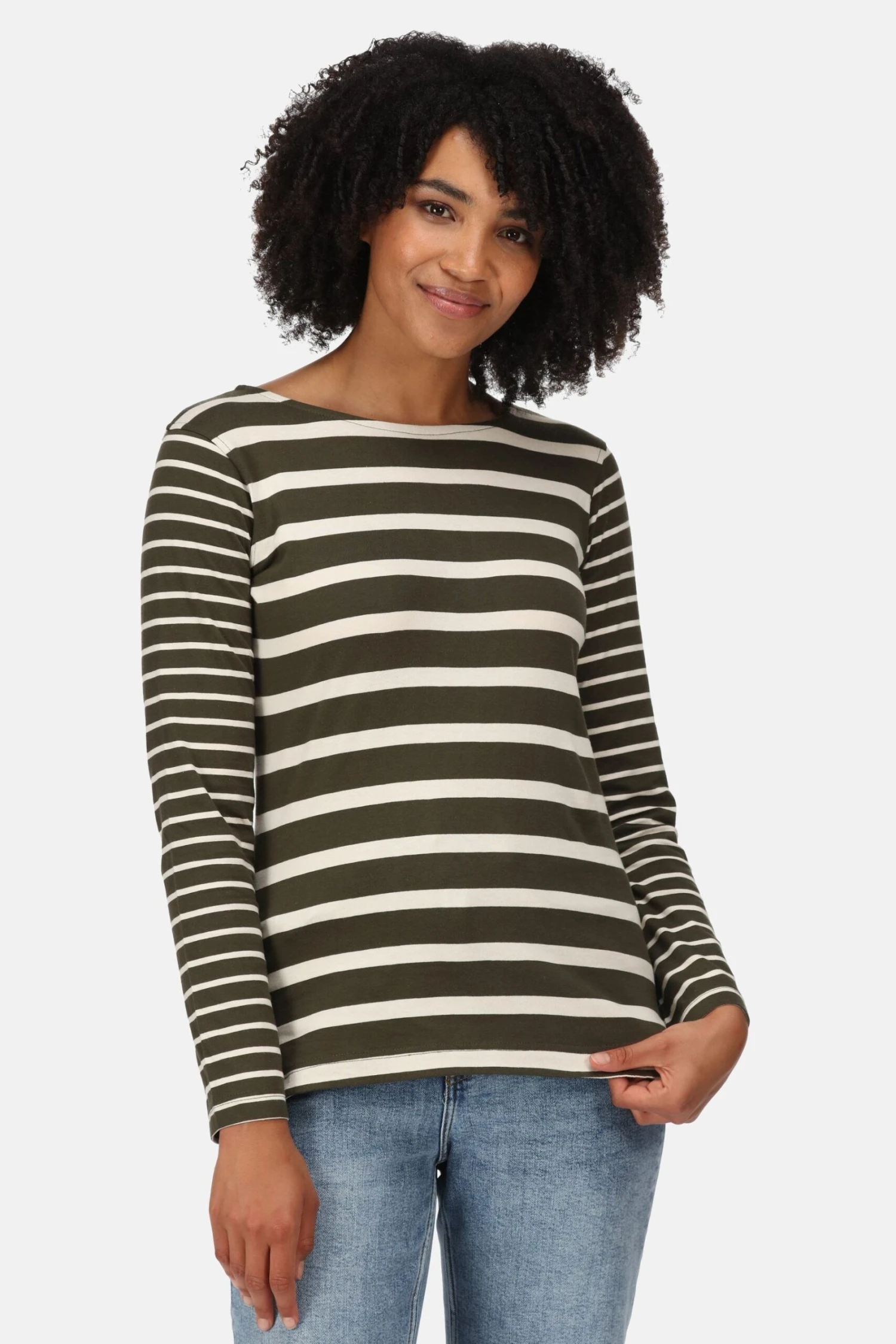 Regatta Green Farida Long Sleeve Striped T-Shirt - Image 2