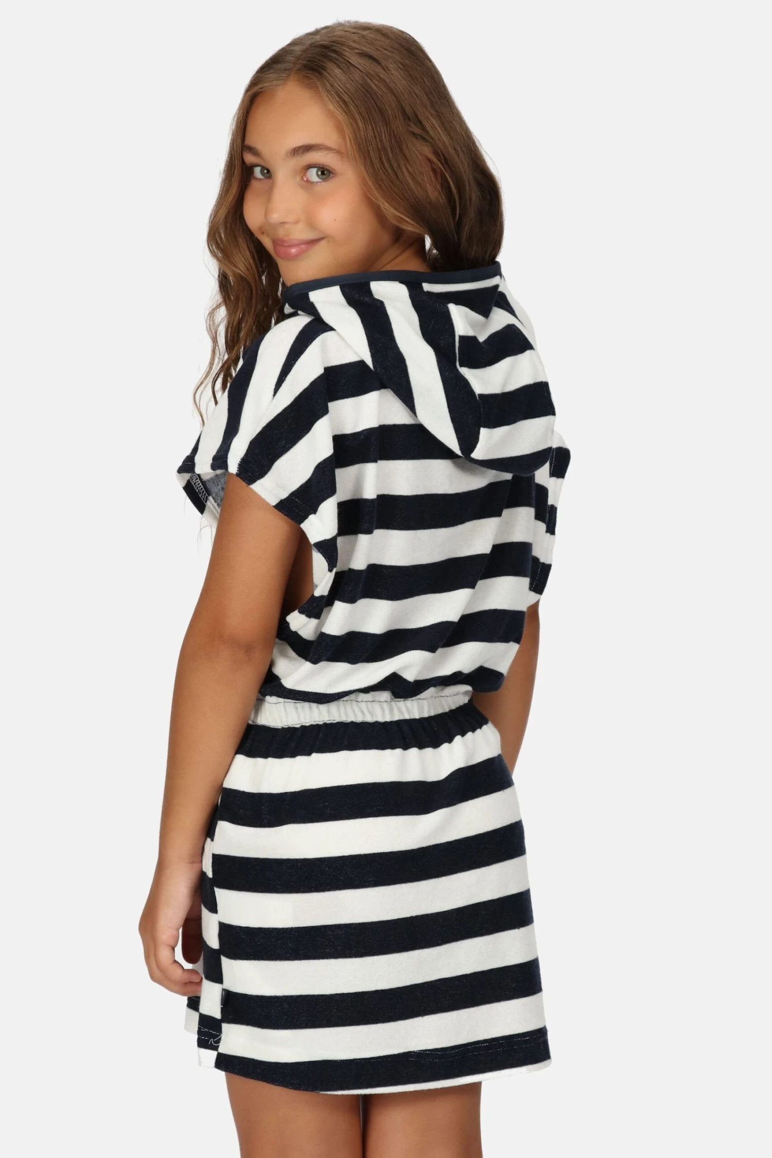 Regatta Bernessa White/Black Stripey Towelling Dress - Image 2