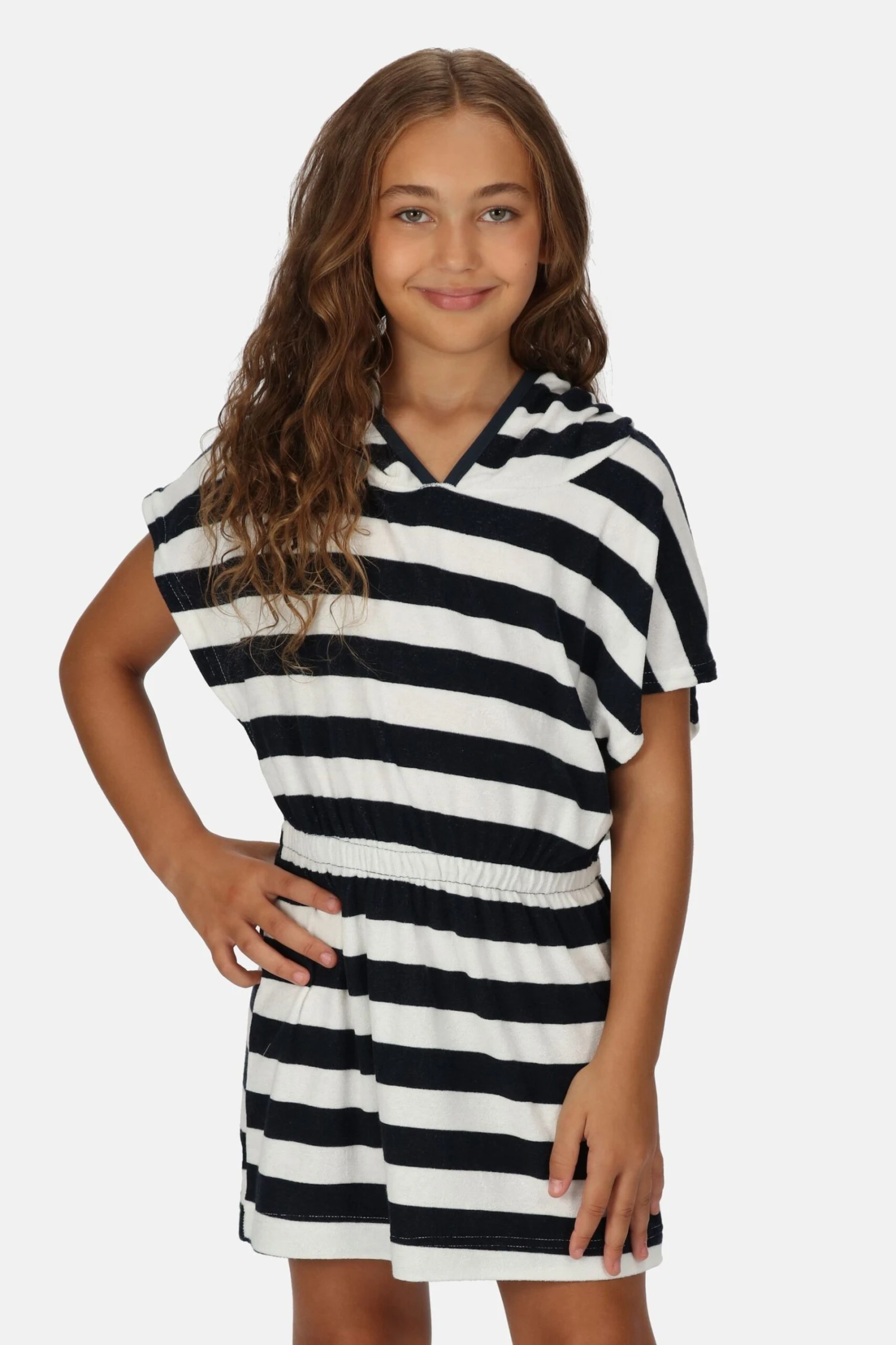 Regatta Bernessa White/Black Stripey Towelling Dress - Image 3