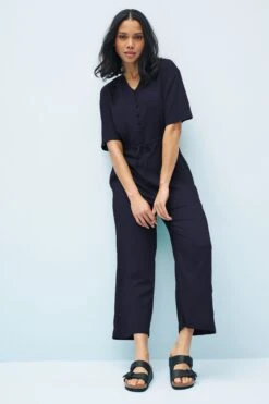 Regatta Blue Streap Drawcord Waist Jumpsuit