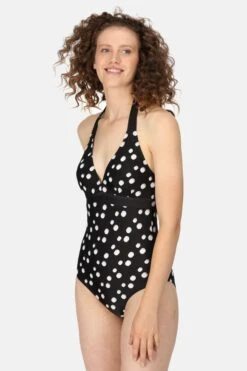 Regatta Flavia Black Halterneck Swimming Costume