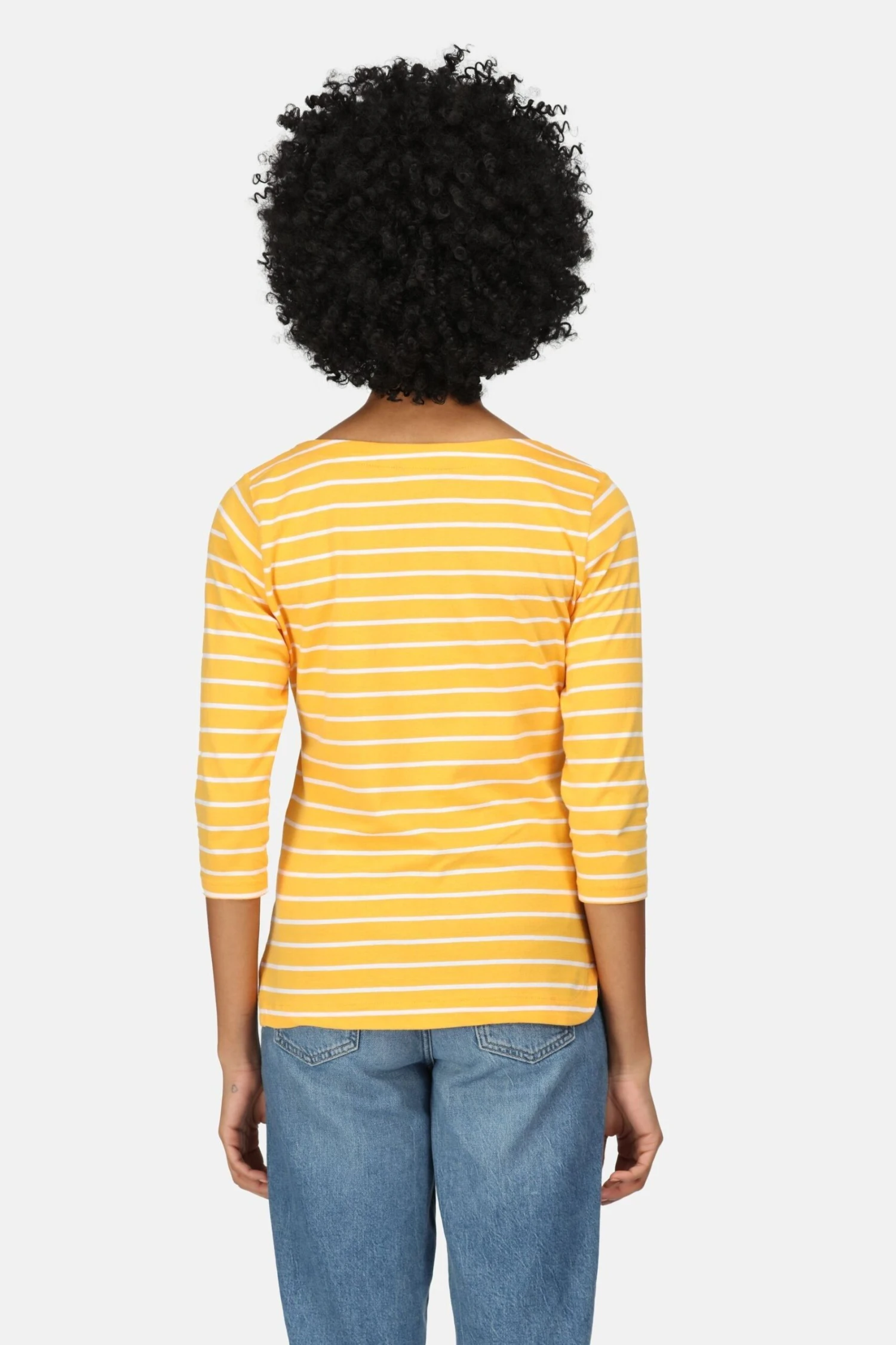Regatta Yellow Bayla 3/4 Sleeve Striped T-Shirt - Image 2