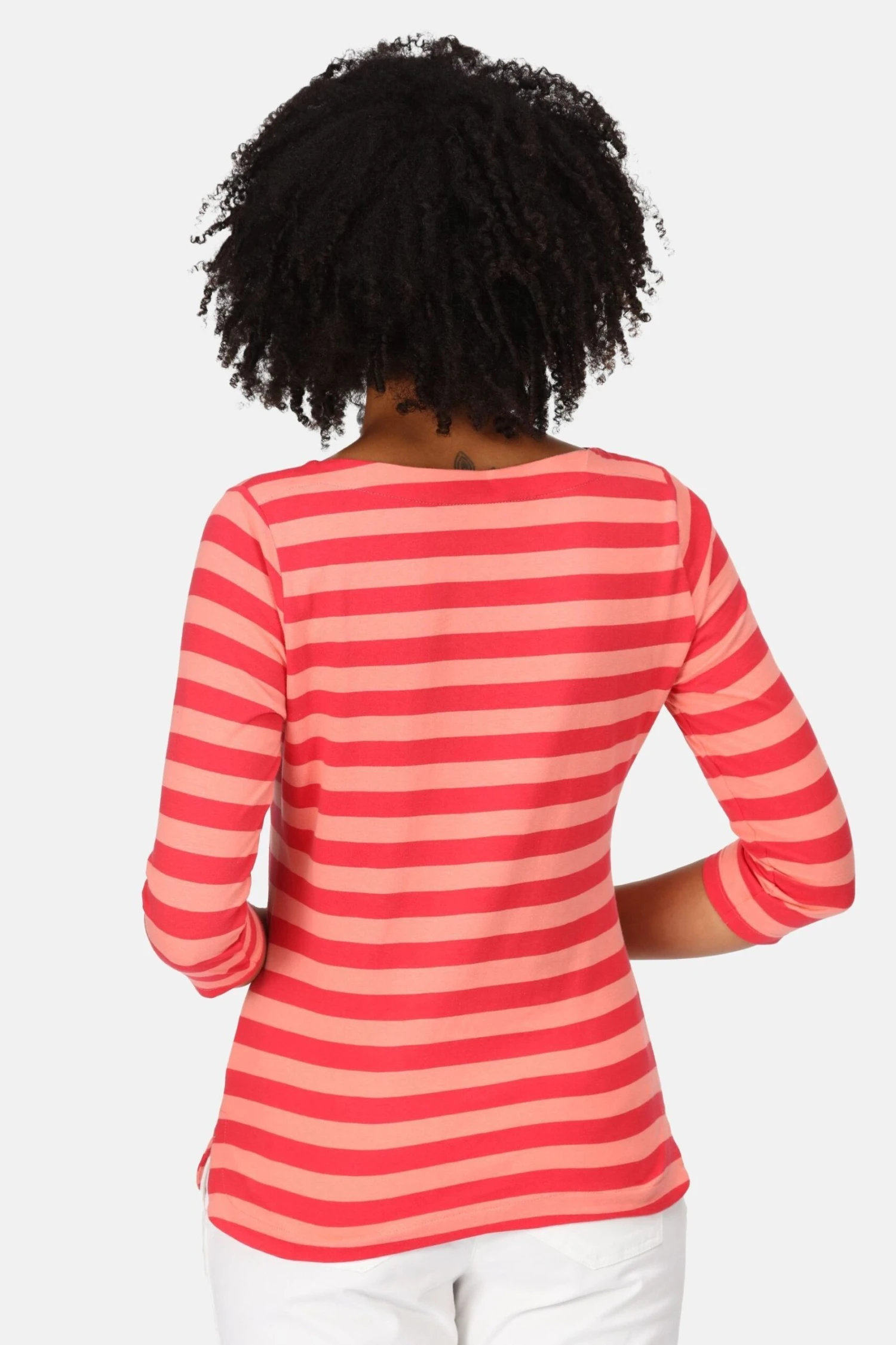 Regatta Pink Bayla 3/4 Sleeve Striped T-Shirt - Image 2