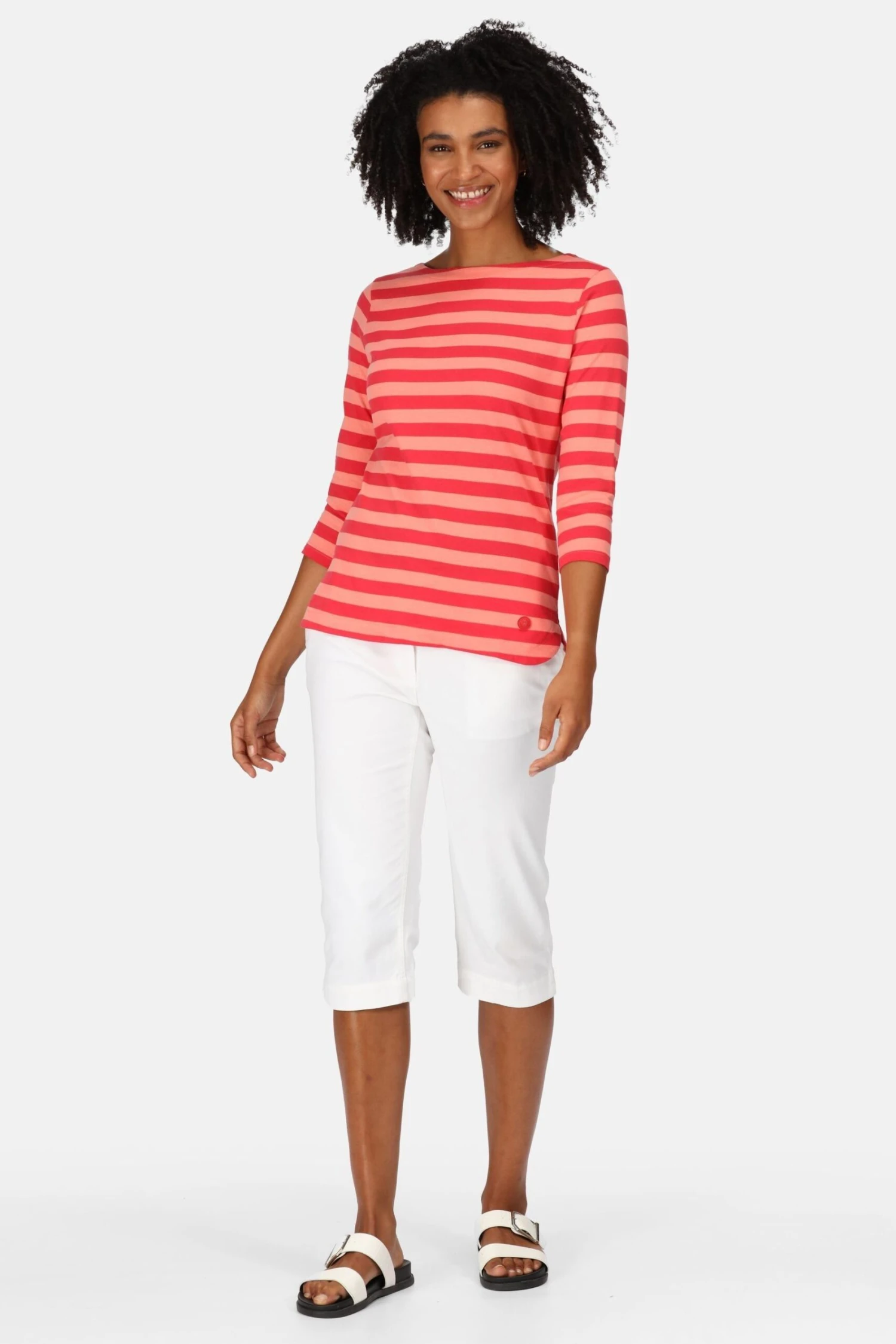 Regatta Pink Bayla 3/4 Sleeve Striped T-Shirt - Image 3