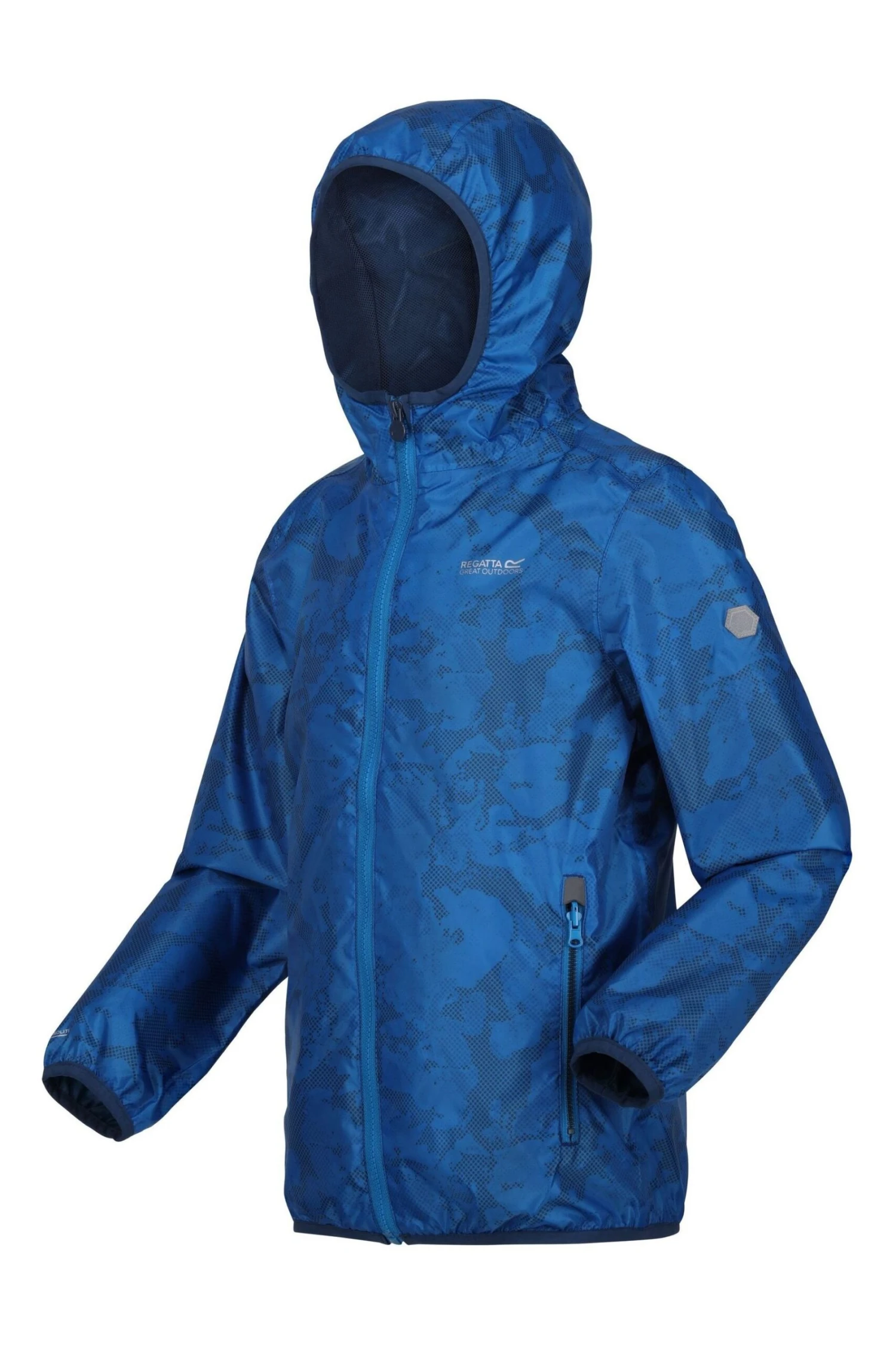 Regatta Blue Printed Lever Waterproof Jacket - Image 5
