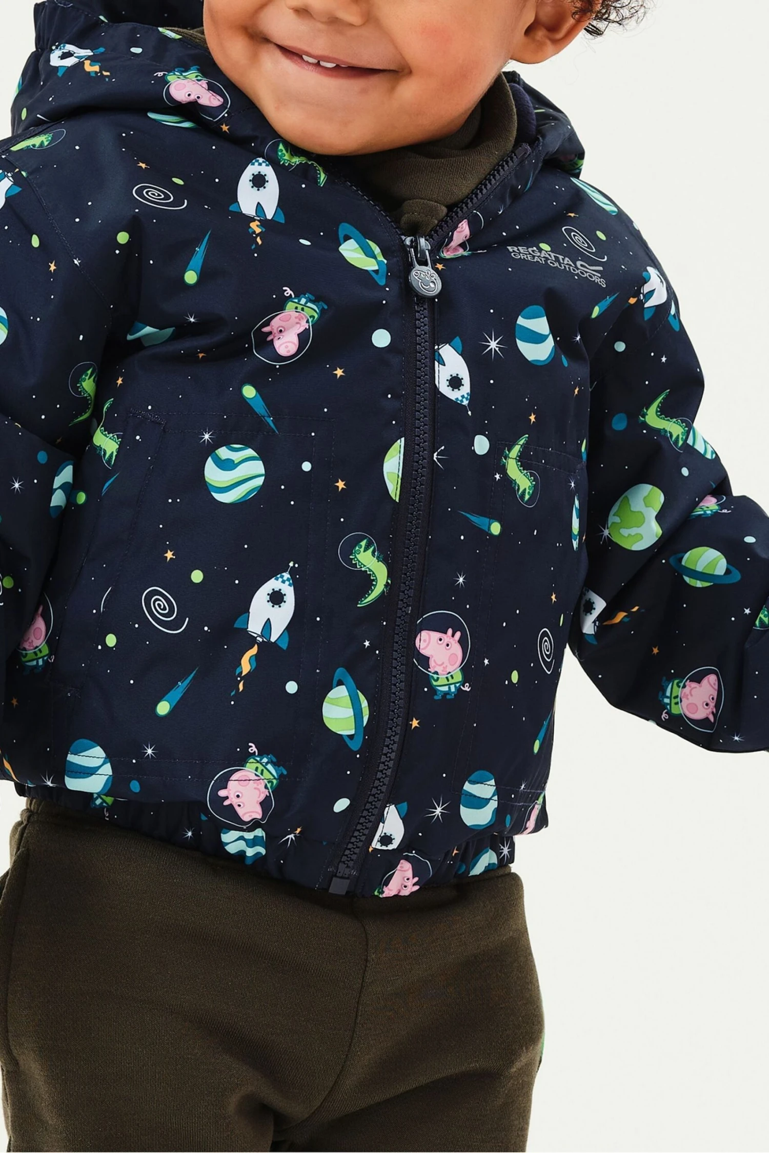 Regatta Blue Peppa Pig Muddy Puddle Waterproof Jacket - Image 3