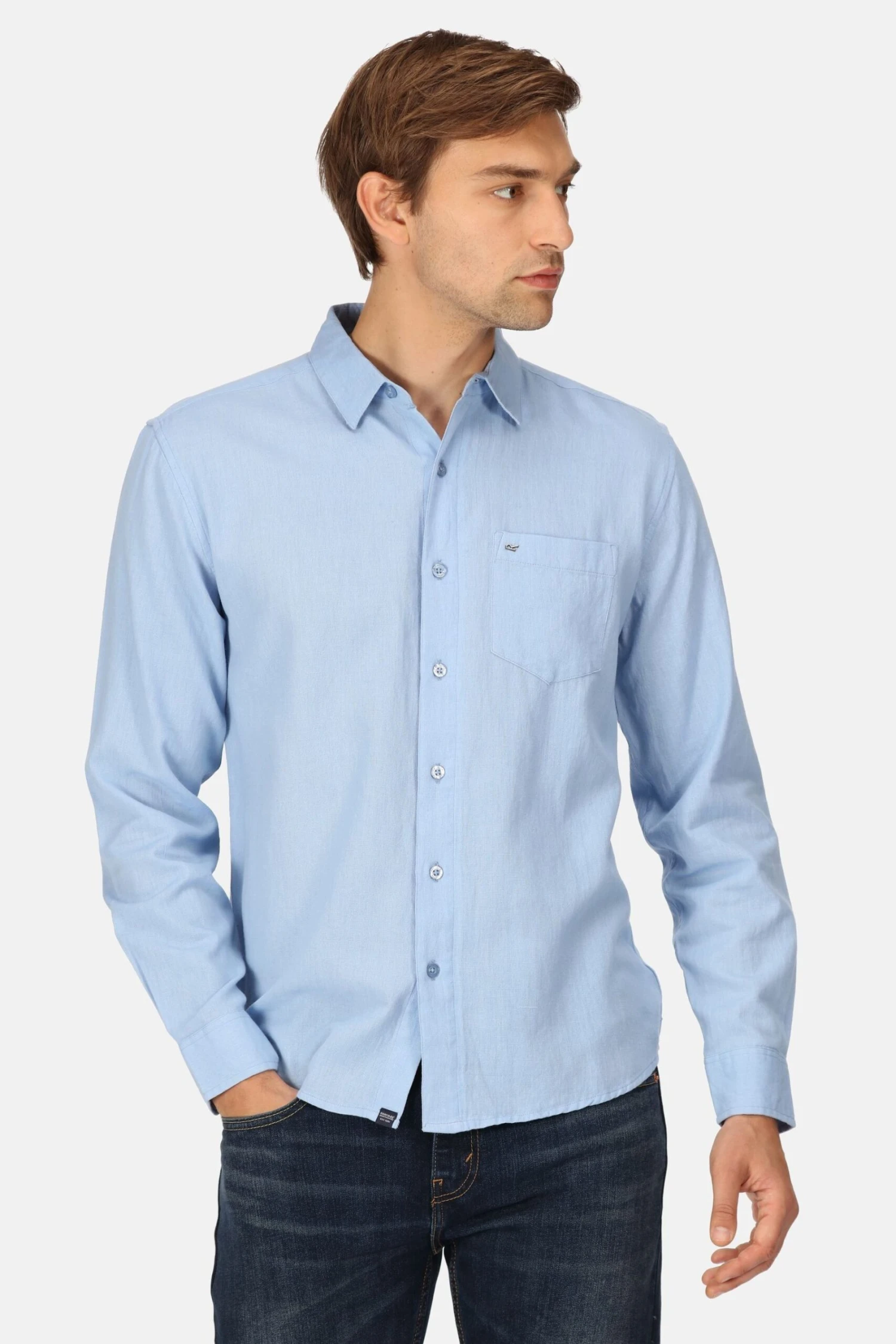 Regatta Blue Brycen Long Sleeve Shirt - Image 3